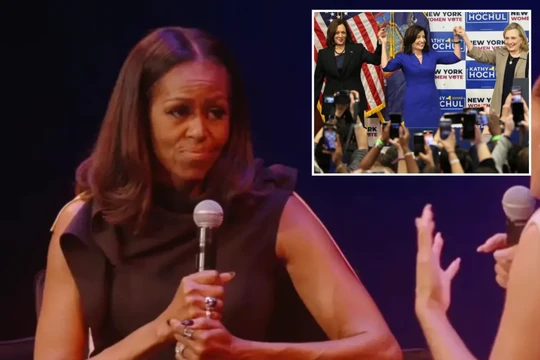 Bà Michelle Obama trong cuộc phỏng vấn trực tiếp. Ảnh: NYPost.