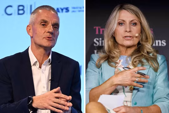 Tổng giám đốc BBC Tim Davie và Giám đốc tin tức Deborah Turness. Ảnh: Reuters/Getty.