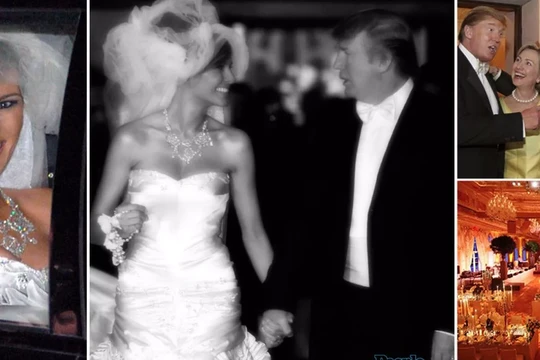 Những hình ảnh trong đám cưới của bà Melania với ông Donald Trump vào năm 2005. Ảnh: Irish Star.