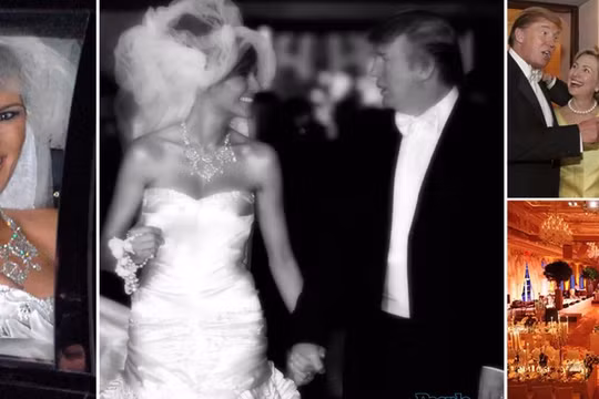 Những hình ảnh trong đám cưới của bà Melania với ông Donald Trump vào năm 2005. Ảnh: Irish Star.