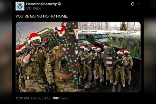 Một meme về lực lượng thực thi pháp luật được Bộ An ninh Nội địa Mỹ công bố trên mạng xã hội. Ảnh: X.