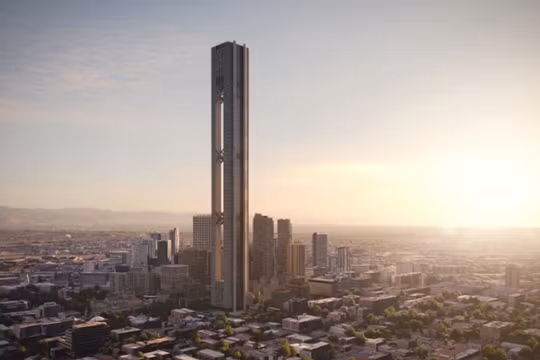 Hình ảnh đồ họa của dự án tòa nhà tích trữ năng lượng cao nhất thế giới của SOM và Energy Vault (Ảnh: CNN)