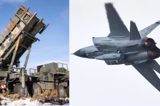 Bệ phóng Patriot và chiến đấu cơ MiG-31 được trang bị tên lửa đạn đạo. Ảnh: MW.