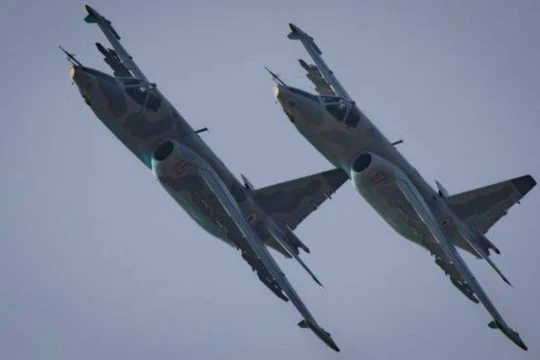 Máy bay hỗ trợ không chiến tầm gần Su-25 của Triều Tiên. Ảnh: MW.