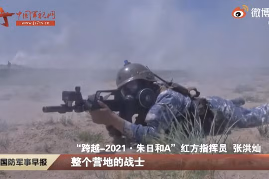 Hình ảnh trong cuộc tập trận tổ chức tại căn cứ Zhurihe được CCTV phát lại (Ảnh: Handout)