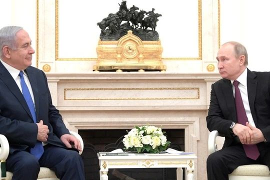 Tổng thống Nga Vladimir Putin và Thủ tướng Israel Benjamin Netanyahu tại Moscow, ngày 4/4/2019.