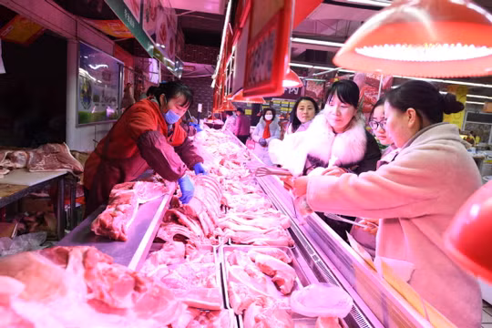 Giá thịt lợn ở Trung Quốc tăng đột biến do gián đoạn nguồn cung và dịch bệnh do nCoV hoành hành (Ảnh: ChinaDaily)