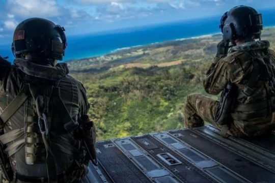 Binh sĩ Mỹ trong một cuộc tập trận năm 2019 ở Palau (Ảnh: Asia Times)