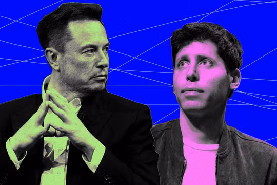 Từ chỗ bạn bè, Elon Musk và Sam Altman đã trở thành địch thủ không đội trời chung. Ảnh: Wired.