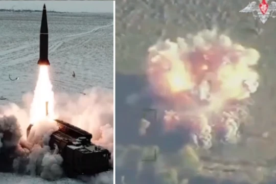 Vụ phóng tên lửa Iskander và vụ nổ của bệ phóng Neptune. Ảnh: MW.