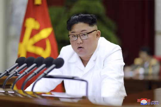 Chủ tịch Kim Jong-un trong cuộc họp Đảng Lao động Triều Tiên tổ chức ngày 29/12/2019 (Ảnh: KCNA)
