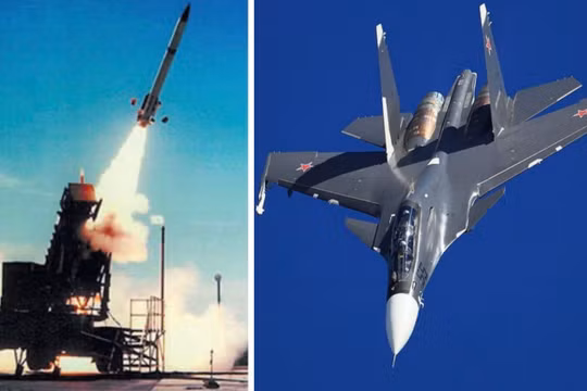 Hệ thống phóng Patriot và máy bay chiến đấu Su-30SM của Nga. Ảnh: MW.