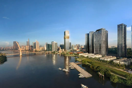 Tòa nhà thương mại Marina Central Tower trong khu phức hợp bất động sản hàng hiệu Grand Marina, Saigon. Ảnh: Masterise Homes