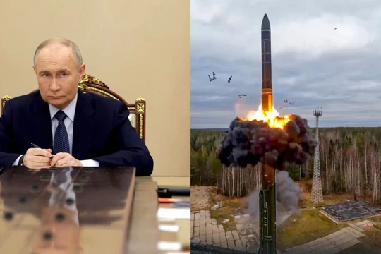 Tổng thống Nga Vladimir Putin ra lệnh tăng cường tên lửa siêu thanh Oreshnik. Ảnh: IE.