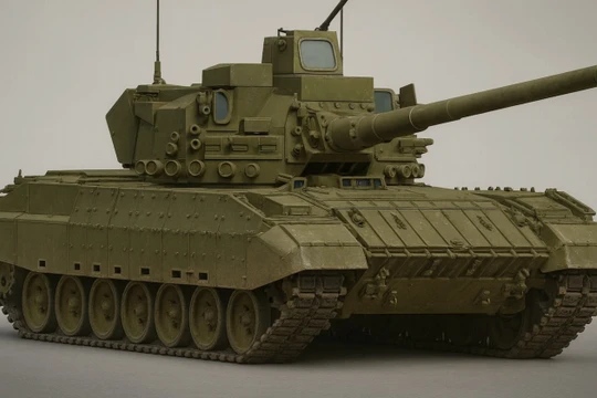 Bản vẽ đồ họa 3D của mẫu siêu tăng T-95 thời Liên Xô. Ảnh: Taste3D.