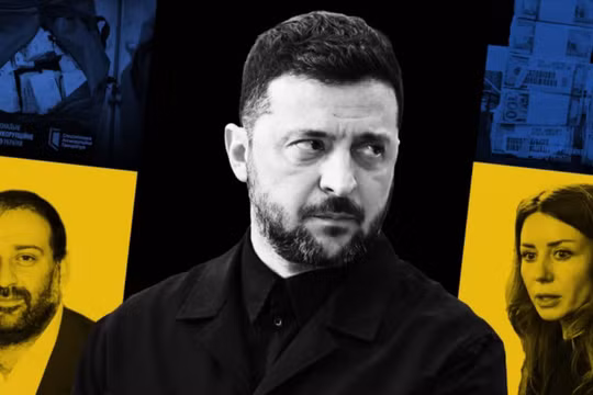 Timur Mindich (trái), một người bạn và cựu đối tác kinh doanh của Tổng thống Volodymyr Zelensky (giữa), và cựu Bộ trưởng Năng lượng Svitlana Hrynchuk. Ảnh: AFP/Getty.