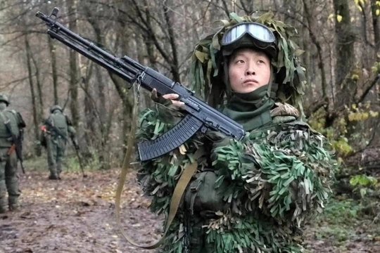 Binh sĩ của Quân đội Nhân dân Triều Tiên tại vùng Kursk của Nga. Ảnh: MW.