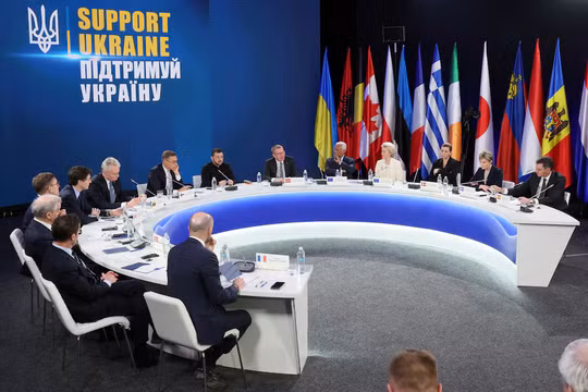 Hội nghị các nhà lãnh đạo châu Âu về Ukraine được tổ chức trong hôm 24/2. Ảnh: Reuters.