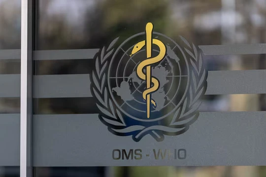 Logo của Tổ chức Y tế Thế (WHO) giới được nhìn thấy tại trụ sở của tổ chức ở Geneva, Thụy Sĩ, ngày 28/1. Ảnh: Reuters.