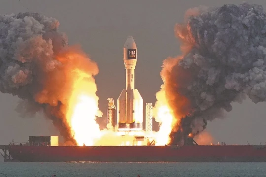 Hình ảnh vụ phóng tên lửa Gravity-1 của Trung Quốc. Ảnh: MW.