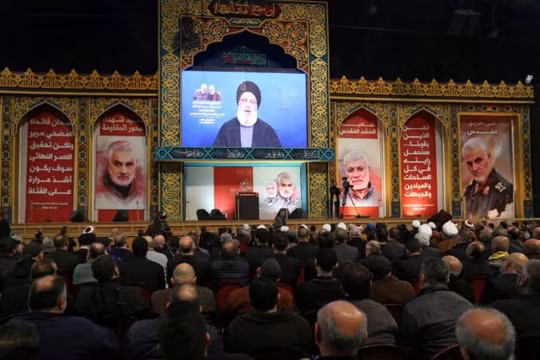 Thủ lĩnh nhóm Hezbollah keu gọi các đồng minh Iran hợp lực trả thù cho cái chết của tướng Soelimani (Ảnh: Reuters)