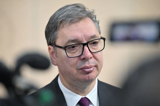 Tổng thống Serbia Aleksandar Vucic tại Copenhagen, Đan Mạch, ngày 2/10. Ảnh: Getty.