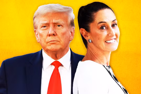 Tổng thống đắc cử Mỹ Donald Trump và Tổng thống Mexico Claudia Sheinbaum lao vào cuộc khẩu chiến kéo dài. Ảnh: DailyBeast.