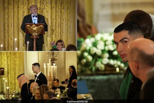 Siêu sao bóng đá Cristiano Ronaldo cùng nhiều nhân vật nổi tiếng được mời tham dự dạ tiệc của Tổng thống Mỹ Donald Trump tại Nhà Trắng tối 18/11. Ảnh: NDTV.