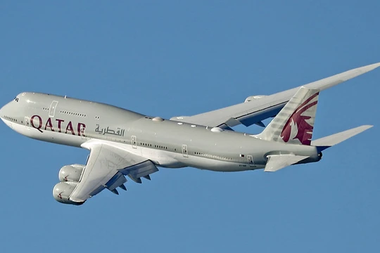 Một chiếc Boeing 747-8 của hãng hàng không Qatar Amiri Flight thuộc sở hữu của chính phủ Qatar. Ảnh: Getty.