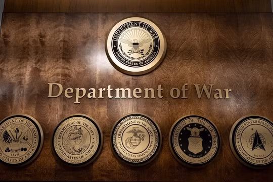 Logo mới của Bộ Chiến tranh Mỹ được công bố sau khi Tổng thống Donald Trump ký lệnh đổi tên Bộ Quốc phòng, ngày 15/9. Ảnh: Getty.