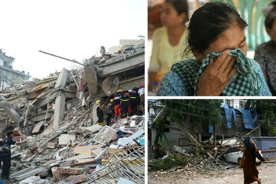 Những hình ảnh tang thương trong vụ động đất xảy ra ở Myanmar vào ngày 28/3. Ảnh: Getty.