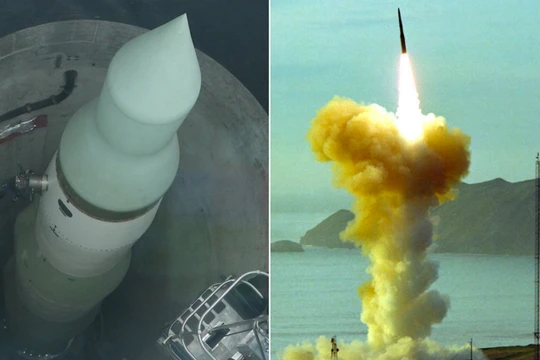 Tên lửa đạn đạo liên lục địa hạt nhân Minuteman III của Mỹ. Ảnh: MW.