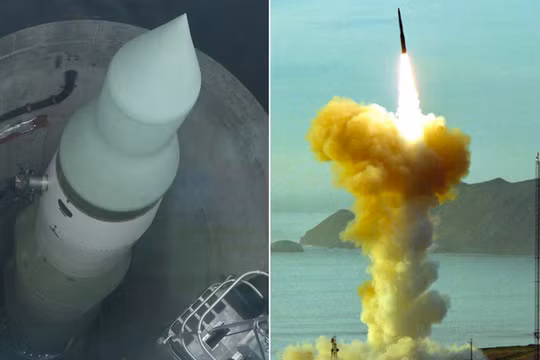 Tên lửa đạn đạo liên lục địa hạt nhân Minuteman III của Mỹ. Ảnh: MW.