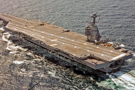 Siêu tàu sân bay USS Gerald Ford của Hải quân Mỹ. Ảnh: MW.