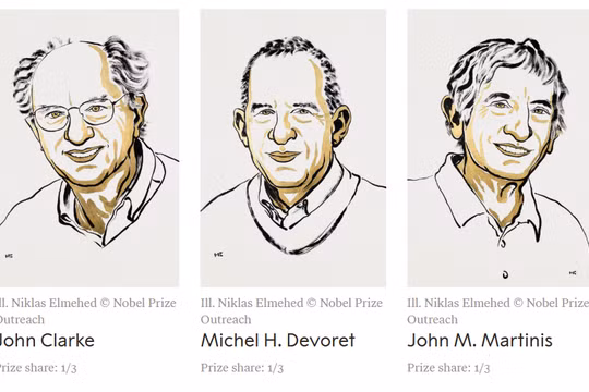 Ba nhà khoa học đến từ Anh, Pháp và Mỹ giành giải Nobel Vật lý 2025. Ảnh: Nobelprize.org.