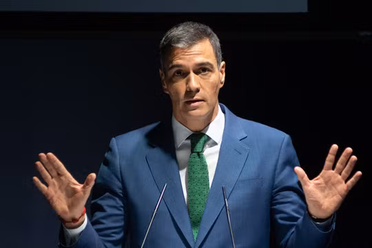 Thủ tướng Tây Ban Nha Pedro Sanche, tại sự kiện 'World in Progress' ở Barcelona, ​​Catalonia, Tây Ban Nha, ngày 14/10 (Ảnh: Getty)