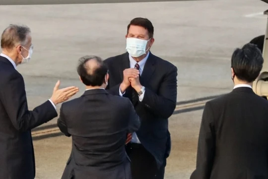 Thứ trưởng Ngoại giao Mỹ Keith Krach đến Đài Bắc trong hôm 17/9 (Ảnh: AFP)