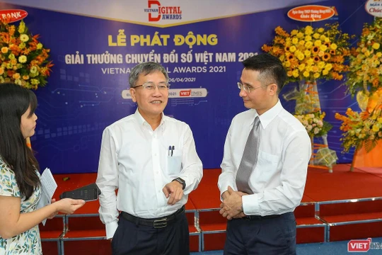 Ông Nguyễn Quang Thanh trao đổi với VietTimes bên lề Họp báo phát động Giải thưởng Chuyển đổi số 2021 - diễn ra mới đây.