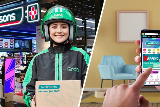 Grab vừa công bố phối hợp với tập đoàn bán lẻ về chăm sóc sức khỏe và làm đẹp sẽ hợp tác trực tuyến và ngoại tuyến (online and offline) với hơn 2.200 cửa hàng Watsons. Ảnh: Grab cung cấp.