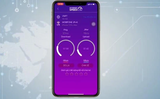 Ứng dụng i-Speed miễn phí dùng đo tốc độ truy cập internet Việt Nam.