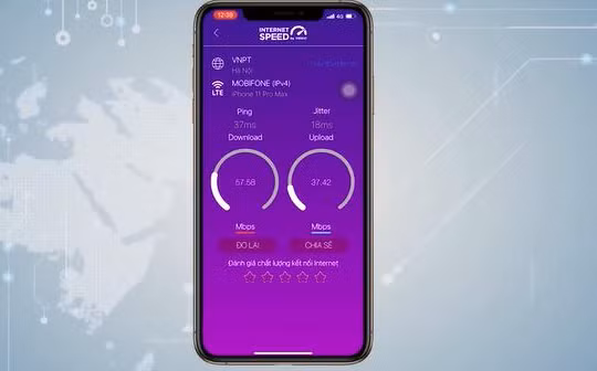 Ứng dụng i-Speed miễn phí dùng đo tốc độ truy cập internet Việt Nam.