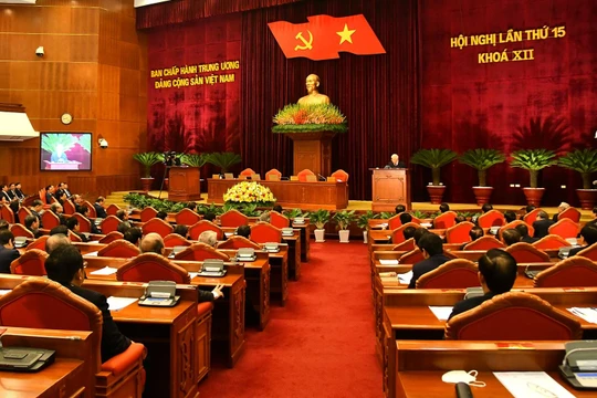 Hội nghị Trung ương lần thứ 15 đã thành công rất tốt đẹp. Ảnh: TTXVN.