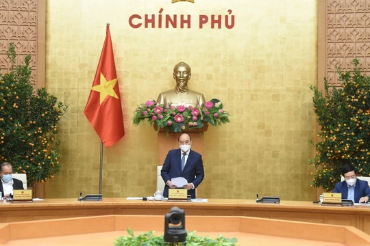 Thủ tướng Nguyễn Xuân Phúc chủ trì cuộc họp Thường trực Chính phủ về phòng, chống dịch COVID-19.