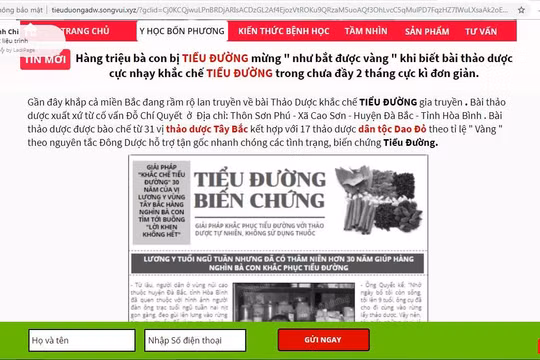 Một trong 4 trang web vi phạm quảng cáo bị Cục An toàn thực phẩm "tuýt còi".