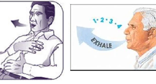 Hít vào bằng mũi và thở ra qua khe hở nhỏ giữa hai môi sẽ giúp bạn giảm bớt tiếng thở khò khè.