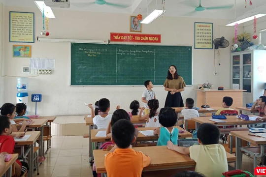 Một giờ học tại Trường tiểu học Chu Văn An (Hoàng Mai, Hà Nội)