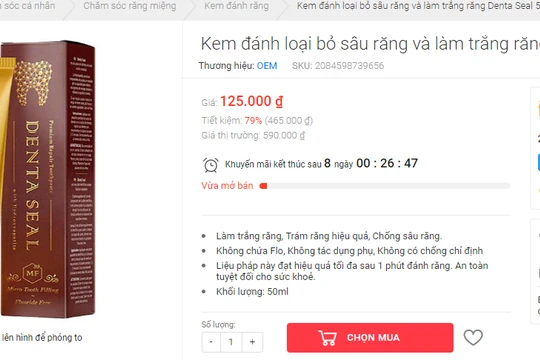 Sản phẩm kem đánh răng Prophylactic Denta Seal được bày bán trên các trang thương mại điện tử do Công ty TNHH Soji nhập khẩu