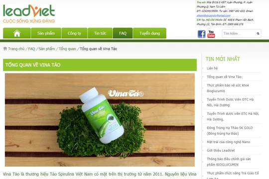 Trang web vi phạm quảng cáo