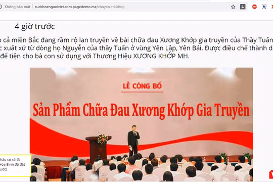 Một bài quảng cáo trên trang web vi phạm