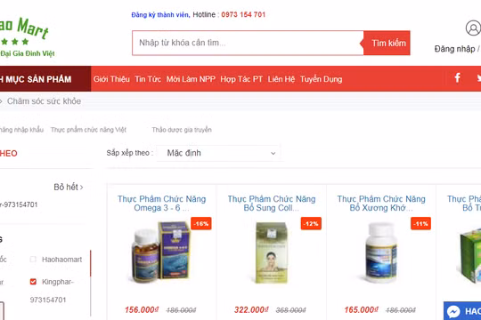 Một website vi phạm quảng cáo viên xương khớp Kingphar New